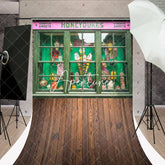 Aperturee - Green Candy Shop Honeydukes Wood Floor Sweep Backdrop